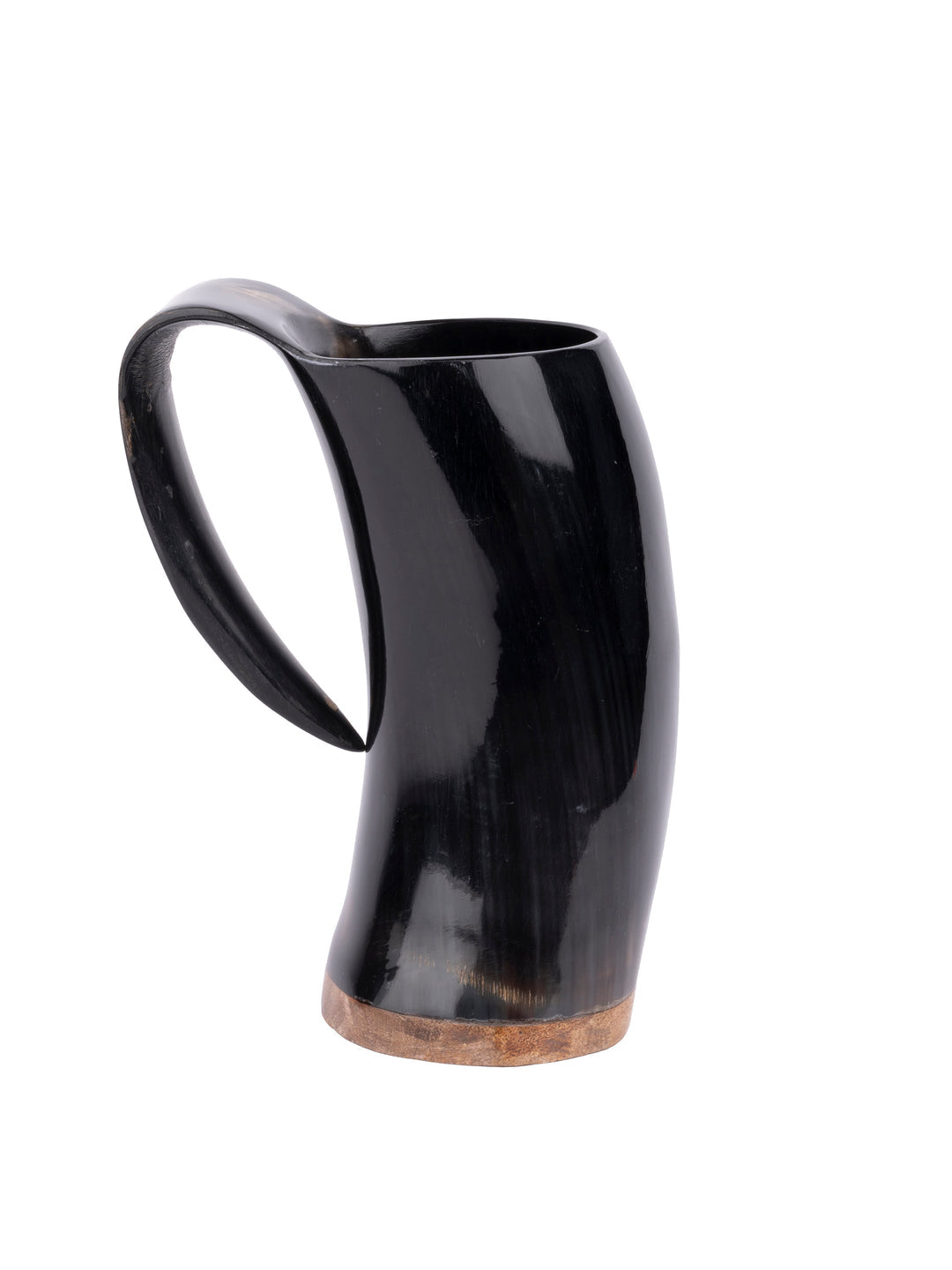 Natural Buffalo Horn Stylish Beer Mug with curved handle - 300 ml