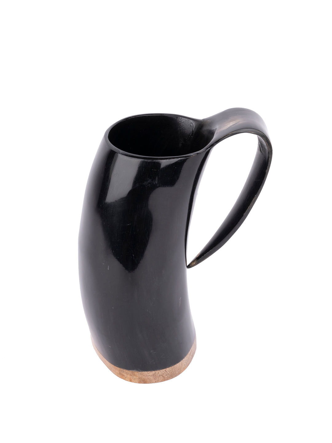 Natural Buffalo Horn Stylish Beer Mug with curved handle - 300 ml