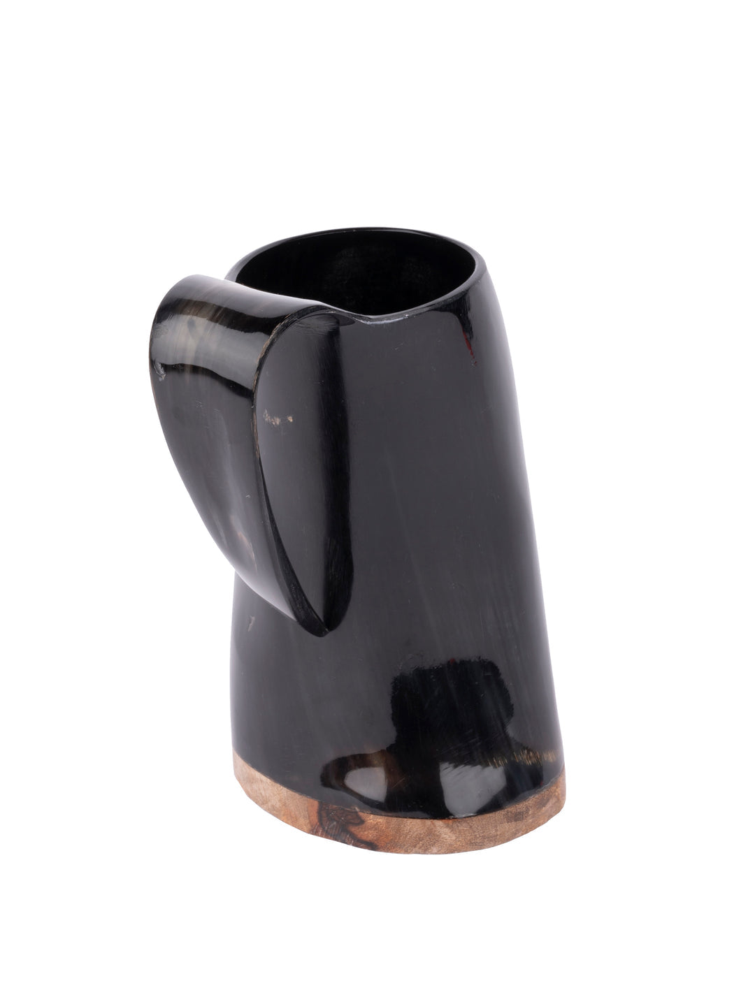 Natural Buffalo Horn Stylish Beer Mug with curved handle - 300 ml